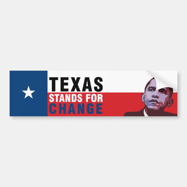 Texas steht für Änderung - Obama-Autoaufkleber Autoaufkleber (Vorne)