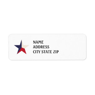 Texas-Stern-Rücksendeadressen-Aufkleber