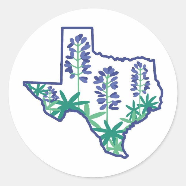 Texas Sticker, Texas Staat Sticker, Texan, Texas Runder Aufkleber (Vorderseite)
