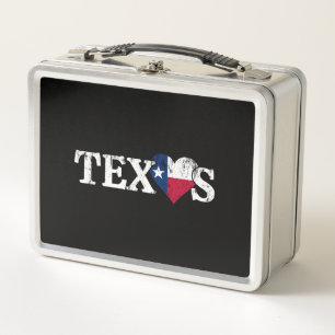 Texas Stolz Liebe Herz Flagge Staat Stolz Texaner Metall Brotdose