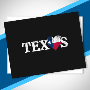 Texas Stolz Liebe Herz Flagge Staat Stolz Texaner Postkarte