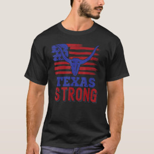 Texas Strong US Flag Bull Bullhorns & T-Shirt
