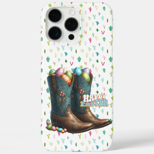 Texas/südwestliche Ostereierstiefel Case-Mate iPhone Hülle (Rückseite)