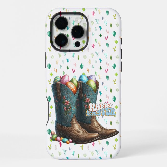 Texas/südwestliche Ostereierstiefel iPhone Hülle (Rückseite)