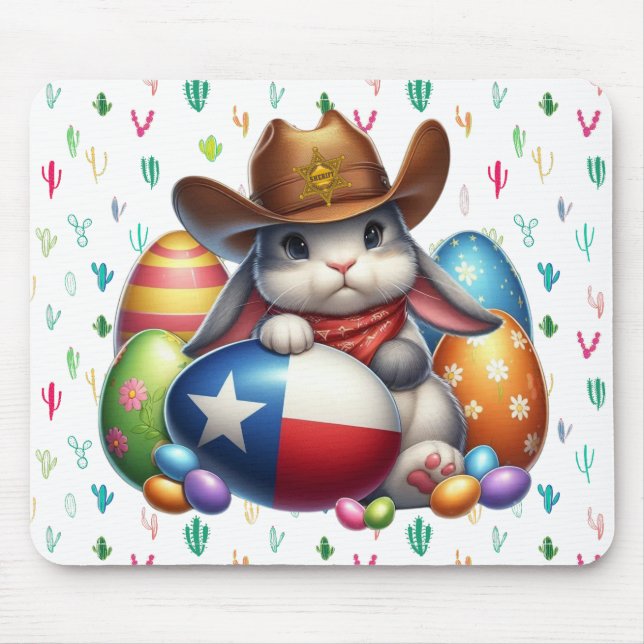 Texas/südwestlicher Osterhasen Mousepad (Vorne)