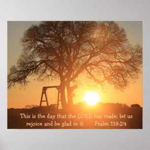 Texas Sunrise w/Verse aus Psalm 118:24 Poster
