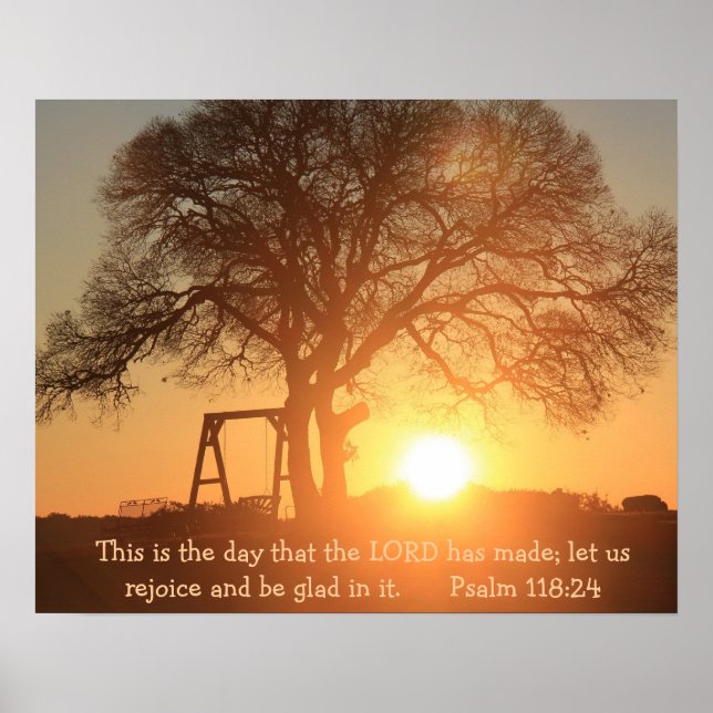 Texas Sunrise w/Verse aus Psalm 118:24 Poster (Vorne)