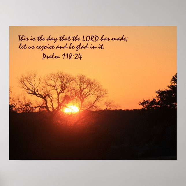 Texas Sunrise w/Verse aus Psalm 118:24 Poster (Vorne)