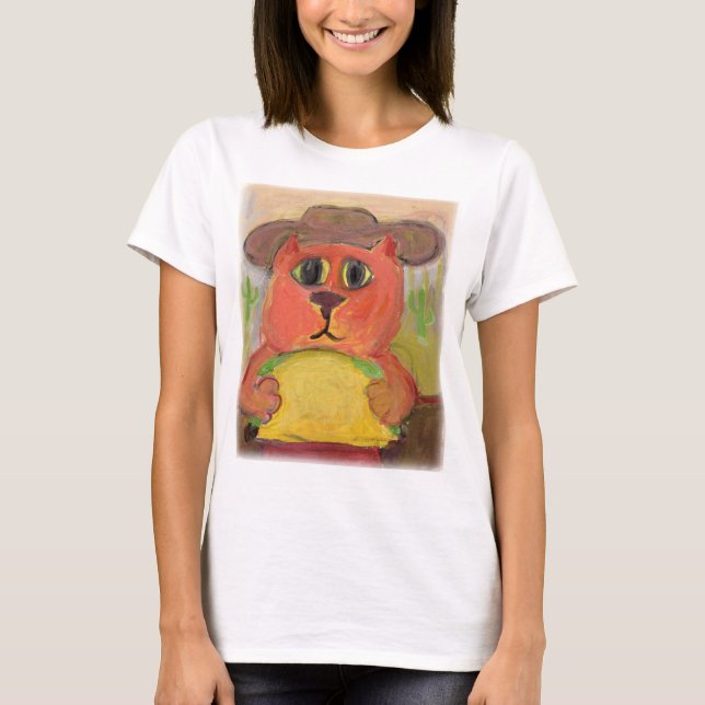 Texas Taco Cat Folk Art T-Shirt (Vorderseite)