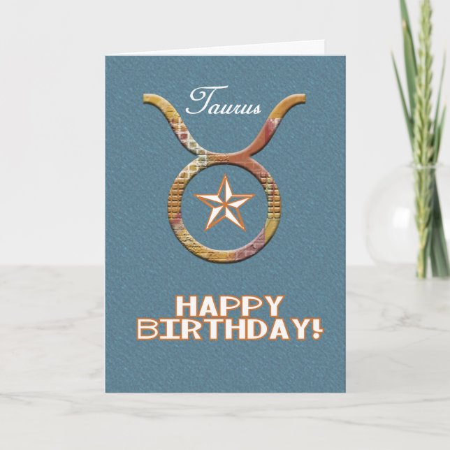 Texas Taurus Birthday-zodiac/Astrologie Karte (Vorderseite)