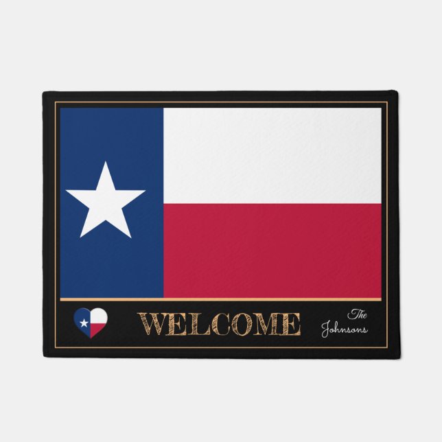Texas & Texas Flag House mat / sports USA Fußmatte (Vorderseite)