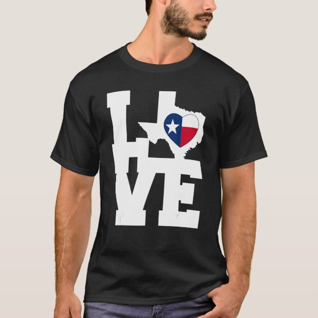 Texas Texas Liebe Map Flag Herz Graphic T-Shirts X (Vorderseite)