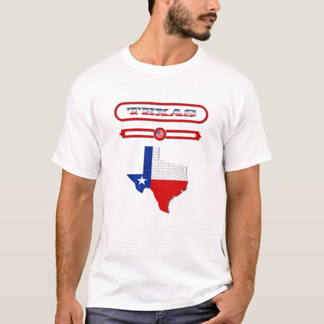 TEXAS, TEXAS OF MAP, UNITED STATES. SAMER BRASIL T-Shirt (Vorderseite)