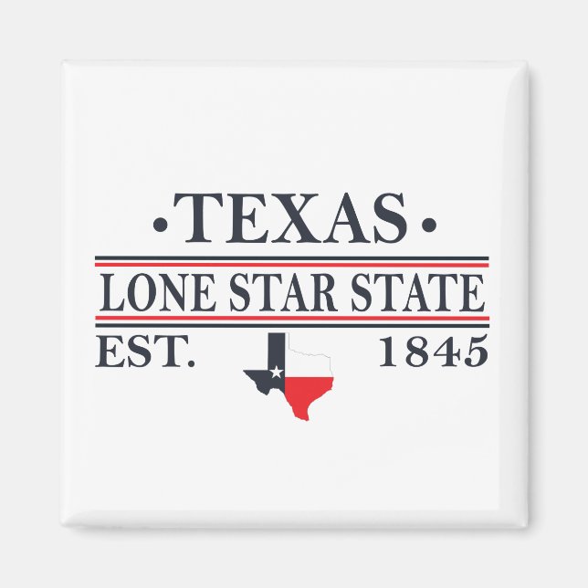 texas the lone star Staat Map-Kontur Magnet (Vorne)