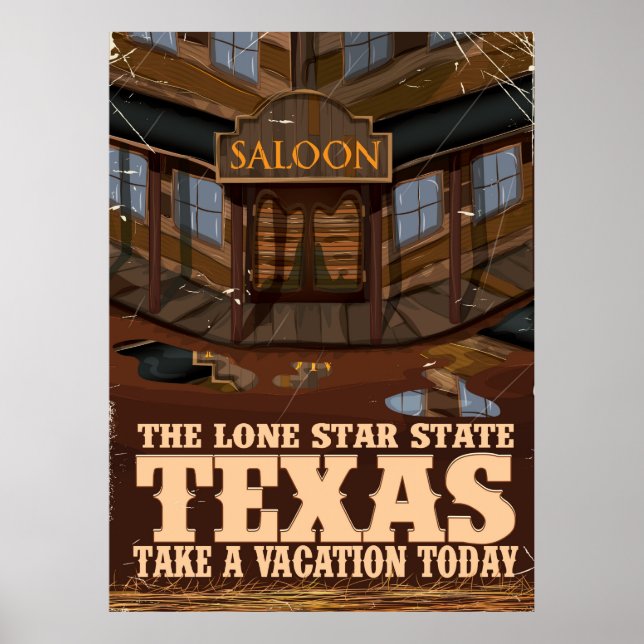 Texas 'The lone star Staat' Reiseplakat Poster (Vorne)