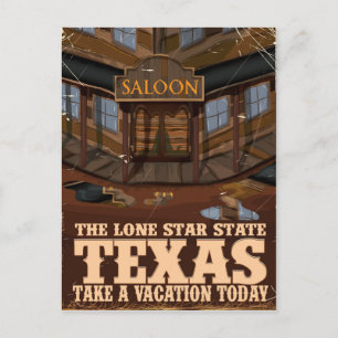 Texas 'The lone star Staat' Reiseplakat Postkarte