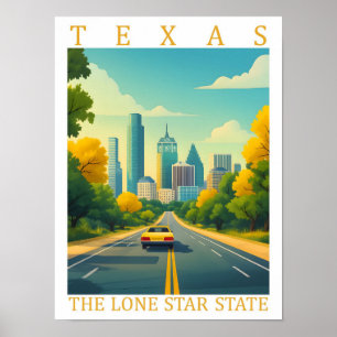 Texas the Lone Star Staat USA Travel Place Poster