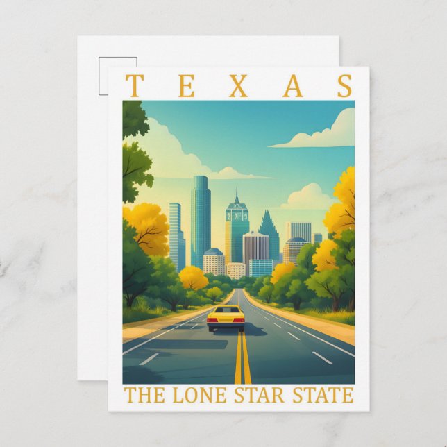 Texas the Lone Star Staat USA Travel Place Postkarte (Vorne/Hinten)