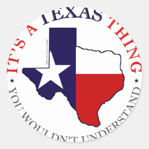 Texas Thing Runder Aufkleber