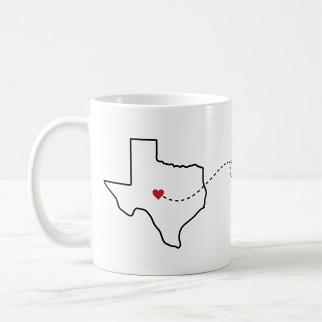 Texas to West Virginia - Heart2Heart Kaffeetasse (Links)