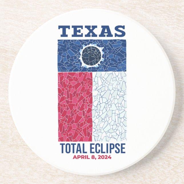 Texas Total Eclipse Stone Untersetzer, Round Sands Getränkeuntersetzer (Vorne)