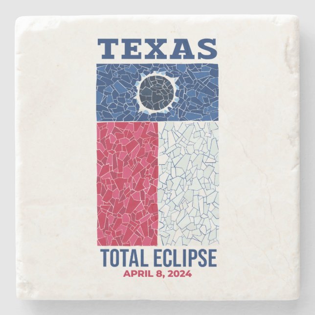 Texas Total Eclipse Stone Untersetzer, Square Ston Steinuntersetzer (Vorderseite)
