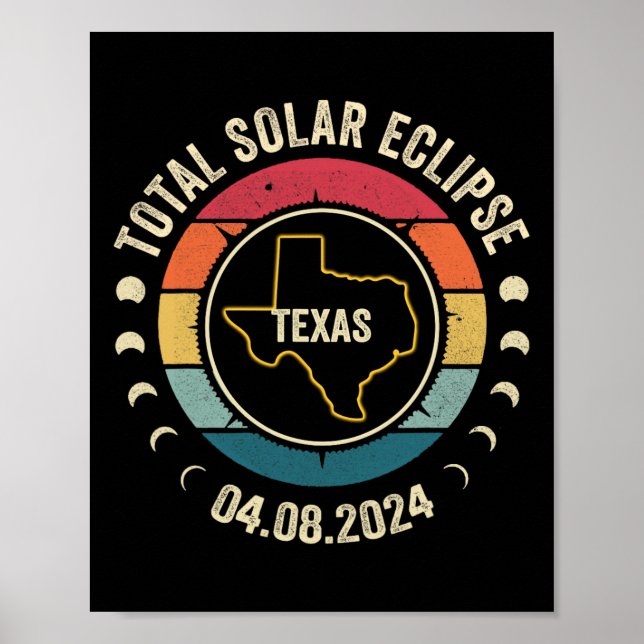 Texas Total Solar Eclipse 2024 American Totality A Poster (Vorne)