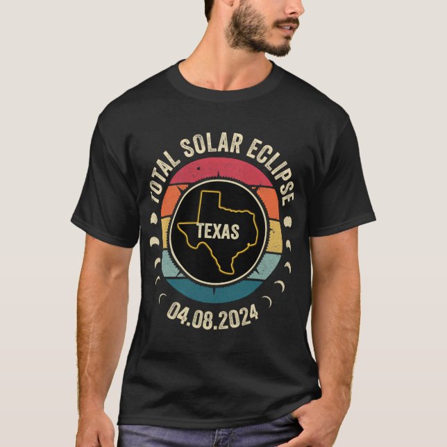 Texas Total Solar Eclipse 2024 American Totality A T-Shirt (Vorderseite)