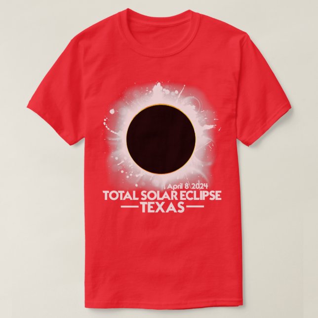 TEXAS Total Solar Eclipse 2024 April 8 Amerika Tot T-Shirt (Design vorne)