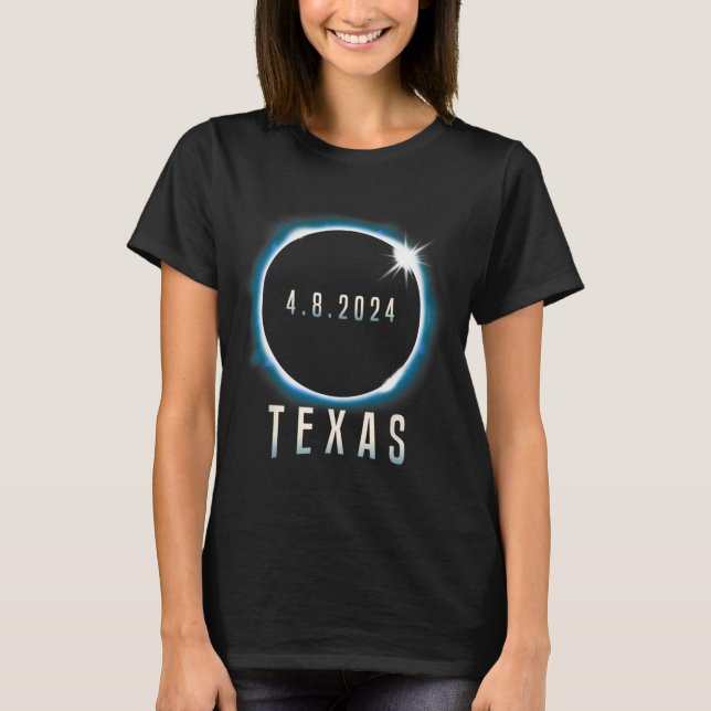 Texas Total Solar Eclipse 2024 Blue April 8 Men Wo T-Shirt (Vorderseite)