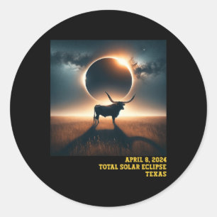 Texas Total Solar Eclipse 2024 Gedenkveranstaltung Runder Aufkleber