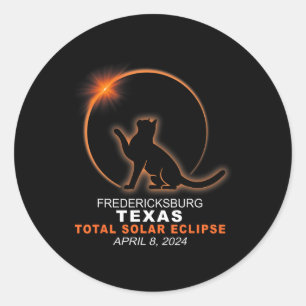 Texas Total Solar Eclipse 2024 Runder Aufkleber