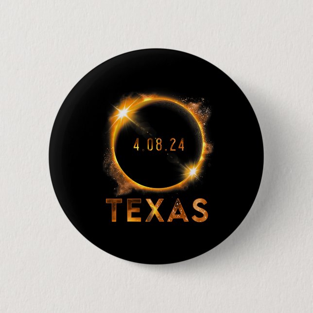 Texas Total Solar Eclipse April 8 2024 Texas Solar Button (Vorderseite)