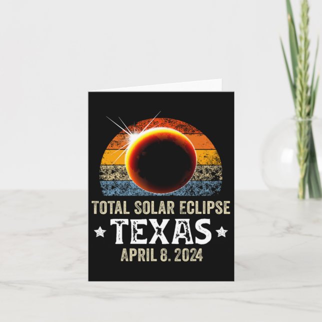 Texas Total Solar Eclipse April 8 2024 Texas Solar Karte (Vorderseite)
