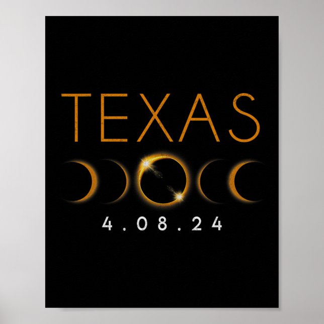 Texas Total Solar Eclipse April 8 2024 Texas Solar Poster (Vorne)