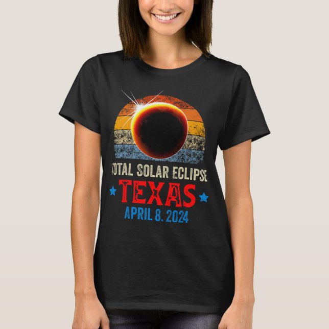 Texas Total Solar Eclipse April 8 2024 Texas Solar T-Shirt (Vorderseite)