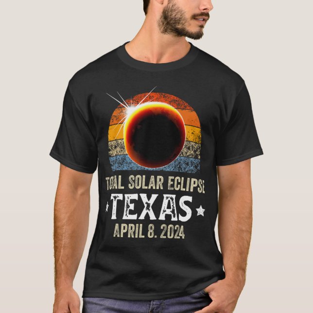 Texas Total Solar Eclipse April 8 2024 Texas Solar T-Shirt (Vorderseite)