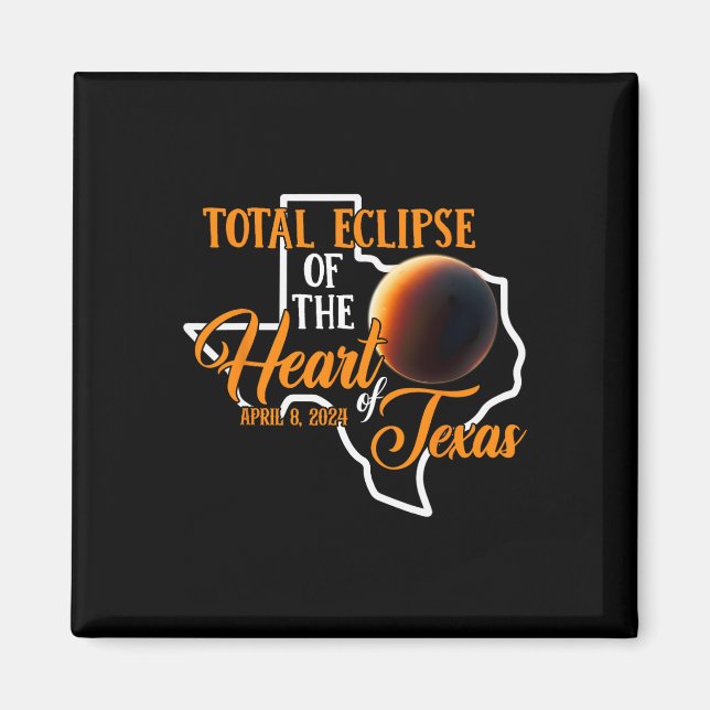 Texas Total Solar Eclipse April 8 2024 US-Karte To Magnet (Vorne)