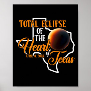 Texas Total Solar Eclipse April 8 2024 US-Karte To Poster