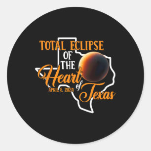 Texas Total Solar Eclipse April 8 2024 US-Karte To Runder Aufkleber