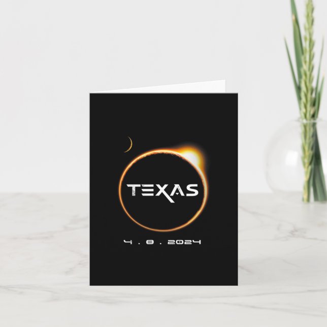 Texas Totality 4.08.2024 Total Solar Eclipse 2024 Karte (Vorderseite)