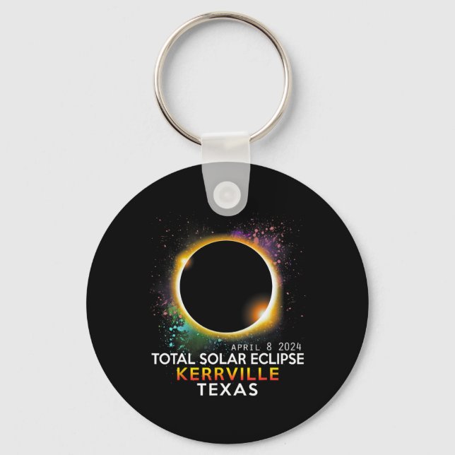 Texas Totality Total Solar Eclipse 8. April 2024 Schlüsselanhänger (Vorderseite)