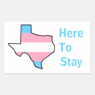 Texas Trans Hier Bleibe Rechteckiger Aufkleber