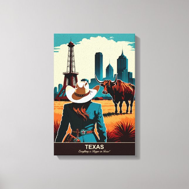 Texas Travel: Alles ist größer Leinwanddruck (Vorderseite)