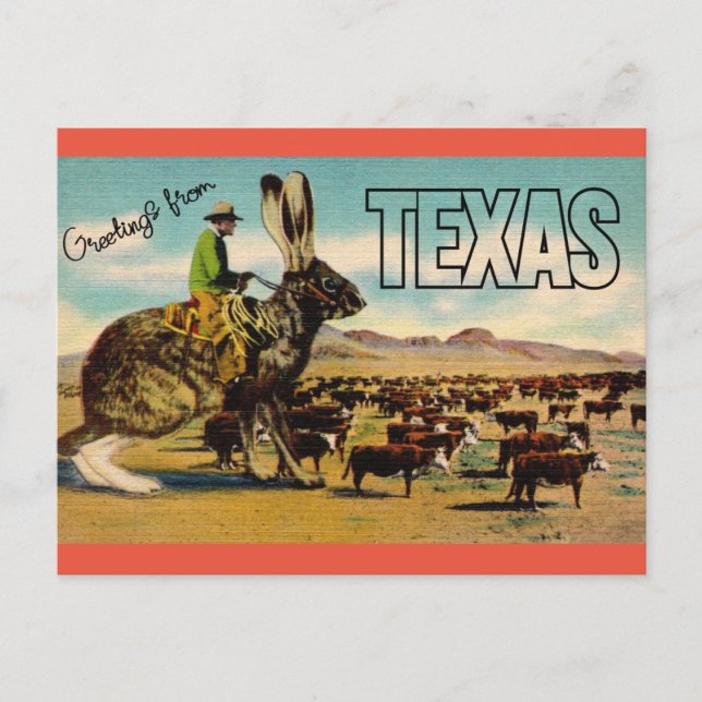 Texas Travel Greetings Postcard - Vintage Travel Postkarte (Vorderseite)