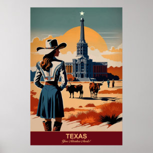 Texas Travel: Ihr Abenteuer Wartet Reiseplakat Poster