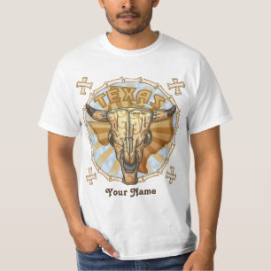 Texas Tribal-Kuh-Schädel-T-Shirt T-Shirt