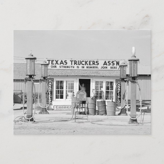 Texas Truck Stopp, 1939 Postkarte (Vorderseite)