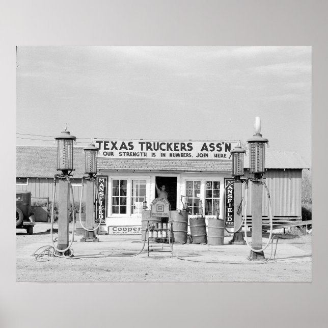 Texas Truck Stopp, 1939. Vintages Foto Poster (Vorne)