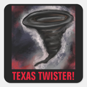 TEXAS TWISTER QUADRATISCHER AUFKLEBER